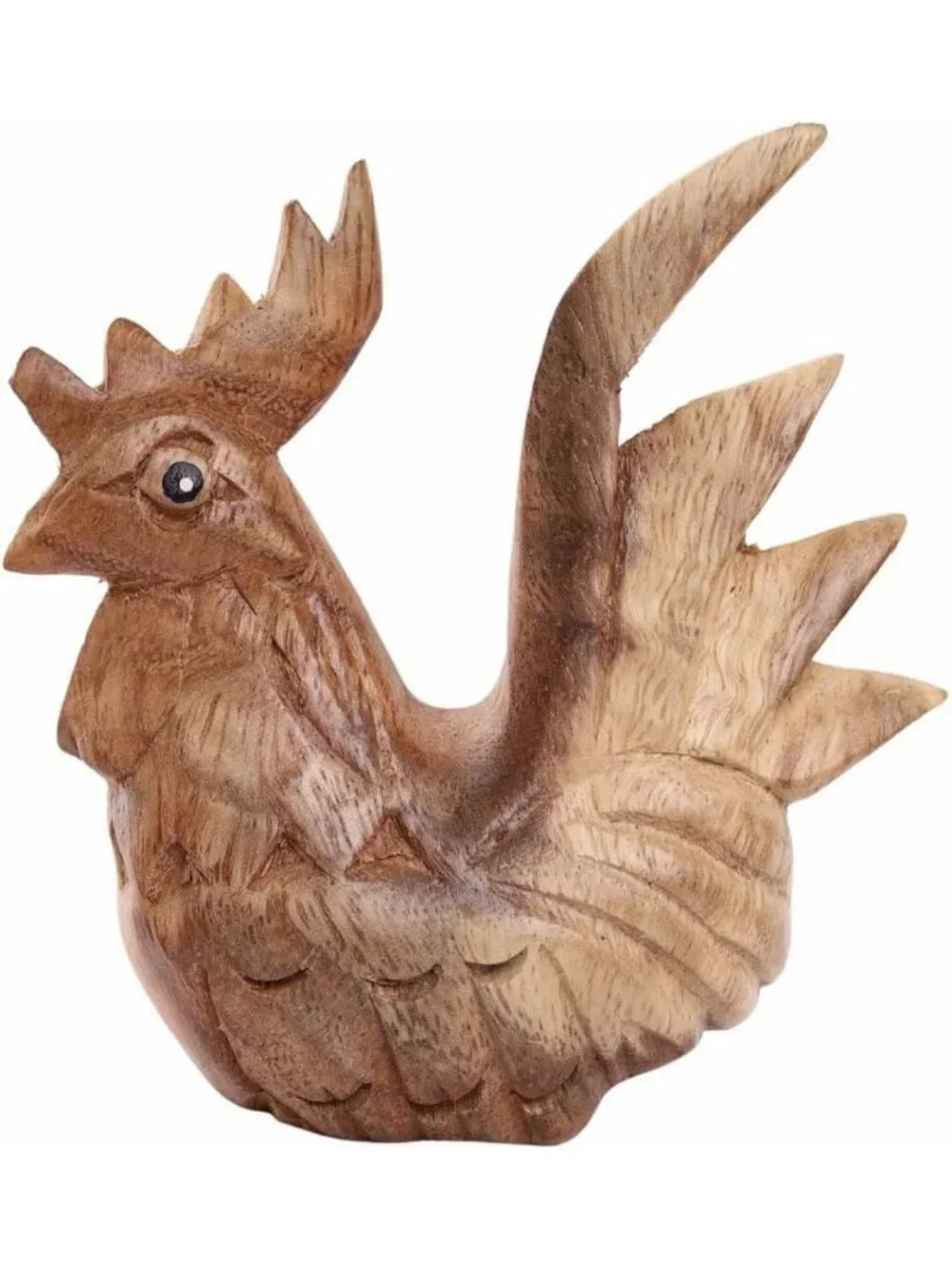 Handmade Wooden Rooster Figurine | Rustic Farmhouse Decor | Unique Gift for